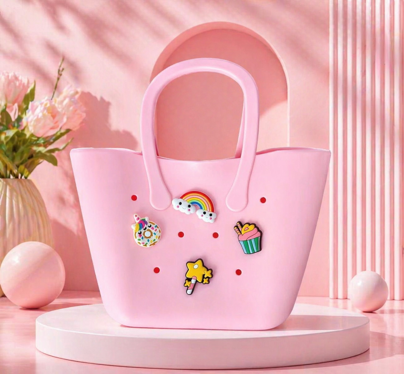 Bolso Personalizable con Charms Tipo Crocs