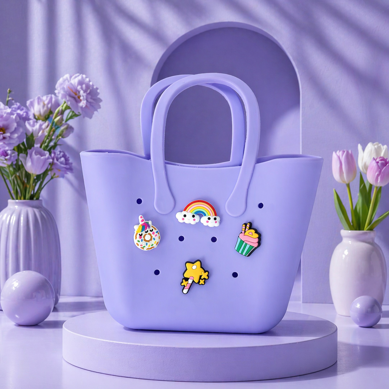 Bolso Personalizable con Charms Tipo Crocs