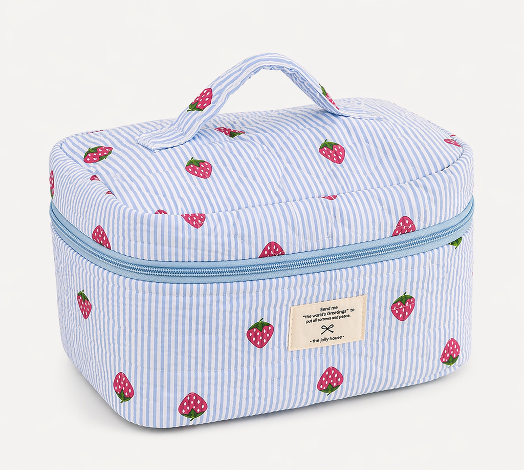 Set de 3 Neceseres con Diseño de Fresas